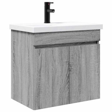 Vidaxl Kopalniška omarica s tapo Siva Sonoma 61 x 40 x 74,5 cm