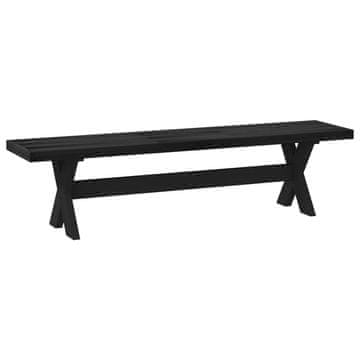 Vidaxl Jedilna klop NOAIN 160 x 41 x 45 cm Masivna borovina Črna