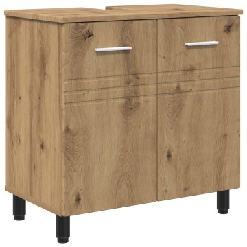 Vidaxl Kopalniška enota Artisan hrast 60 x 35 x 60 cm Inženirski les