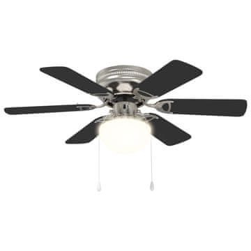 Vidaxl Stropni ventilator z lučko Ø 82 cm Črna