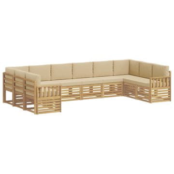 Vidaxl Zunanja garnitura za sedenje 7 szt. Bela in bež