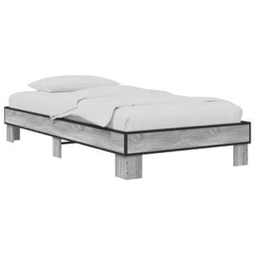 Vidaxl Konstrukcija postelje Siva Sonoma 80 x 200 cm Inženirski les