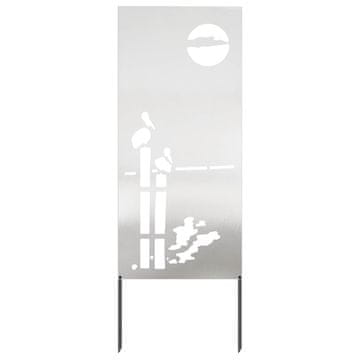 Vidaxl Zaslon za zasebnost v vrtu srebrna 50 x 140 cm Nerjaveče jeklo