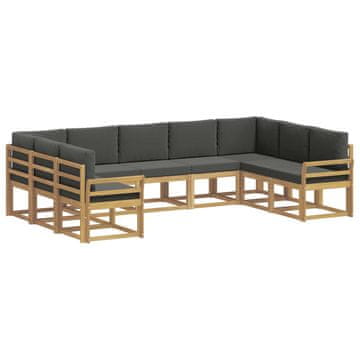 Vidaxl Zunanja garnitura za sedenje z blazino 9 szt. Bela in antracit