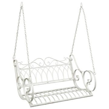 Vidaxl Gugalna klop Jeklo 109 x 75 x 59 cm Antik bela