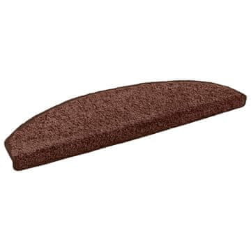 Vidaxl Samolepilni stopniščni tepihi 15 kos 80 x 24,5 x 3,5 cm Rjava