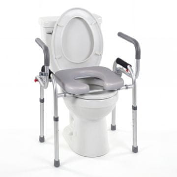 Northix Dvignjen WC sedež z zložljivimi ročaji, nastavljiva višina