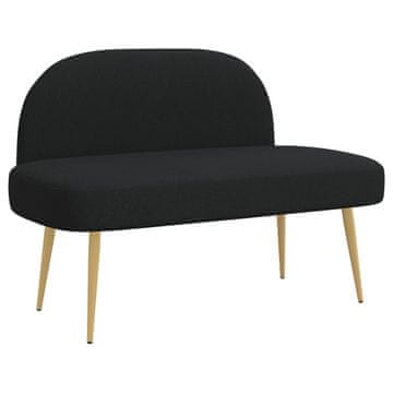 Vidaxl Oblazinjena klop z naslonom Črna 110 x 60 x 76 cm Poliester