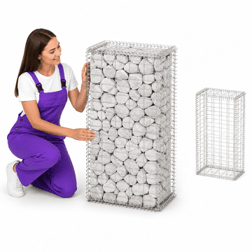 Vidaxl Gabion košara s pokrovi pocinkana žica 100 x 50 x 30 cm