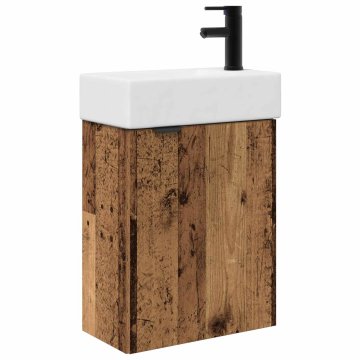 Vidaxl Kopalniška omarica s tapo Star les 45,5 x 22,5 x 84 cm