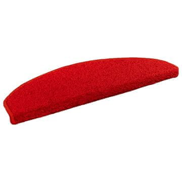 Vidaxl Samolepilni stopniščni tepihi 15 kos 80 x 24,5 x 3,5 cm Rdeča