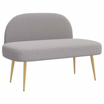 Vidaxl Oblazinjena klop z naslonom Svetlo siva 110 x 60 x 76 cm Bouclé