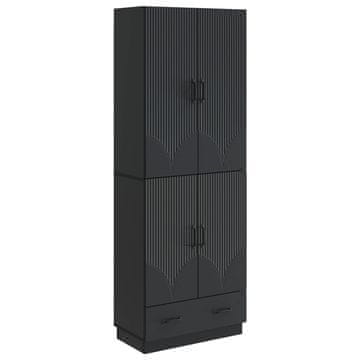 Vidaxl Set omar 2 szt. Črna Inženirski les