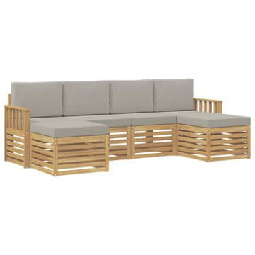 Vidaxl Zunanja garnitura za sedenje 5 szt. Bela in svetlo siva