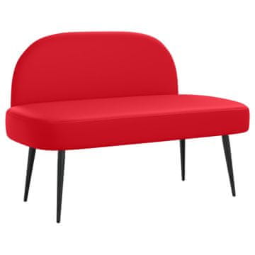 Vidaxl Oblazinjena klop z naslonom Rdeča 110 x 60 x 76 cm Umetno usnje