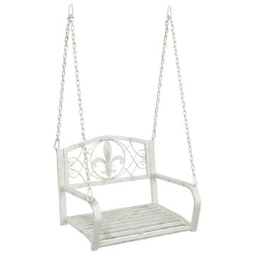 Vidaxl Gugalna klop Jeklo 71,5 x 59 x 55 cm Antik bela