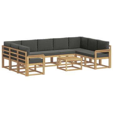 Vidaxl Zunanja garnitura za sedenje 10 szt. Bela in antracit