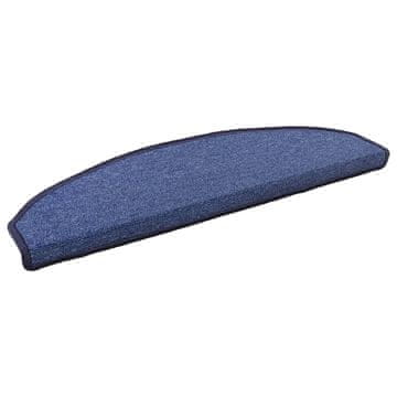 Vidaxl Samolepilni stopniščni tepihi 15 szt. Modra 80 x 24,5 x 3,5 cm