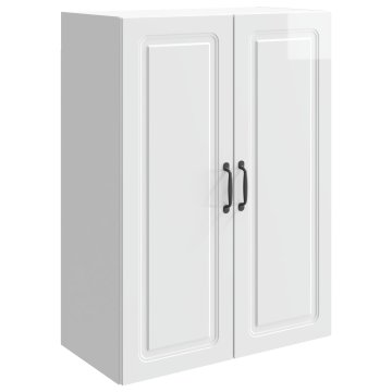 Vidaxl Omara za steno Bela visok sijaj 66 x 34,5 x 90 cm