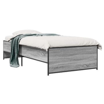 Vidaxl Konstrukcija postelje Siva Sonoma 80 x 200 cm Inženirski les