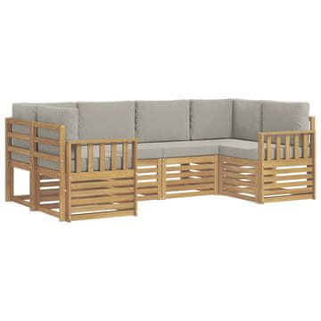 Vidaxl Zunanja garnitura za sedenje 5 szt. Bela in svetlo siva