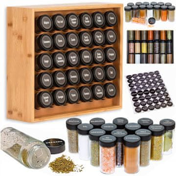 shumee ORGANIZATOR ZA ZAČIMBE Elegantno STOJALO ZA ZAČIMBE 30 kozarcev + etikete