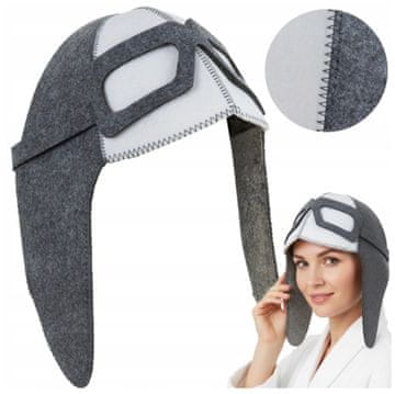 shumee SIVA PILOT FELT SAVNA KLOBUKA UNISEX ZAŠČITA GLAVE IN LASE
