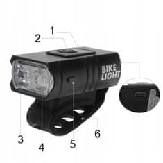 shumee LED kolesarska luč 1000lm 1500mAh za sprednjo in zadnjo LED aluminijasto osvetlitev