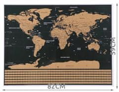 shumee Zemljevid sveta SCRATCH 82x59 cm s tubusom, darilo za TRAVELER, zastavice