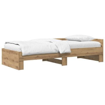 Vidaxl Okvir postelje z naslonjalom Artisan hrast 80 x 200 cm
