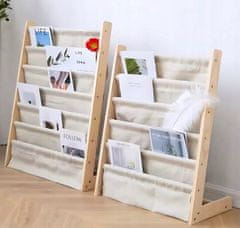 shumee OTROŠKO KNJIŽNO STOJALO 79 CM ORGANIZATOR 6 POLIC IZ MOČNEGA LESENA
