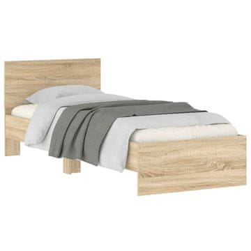 Vidaxl Okvir postelje z naslonjalom Sonoma hrast 80 x 200 cm