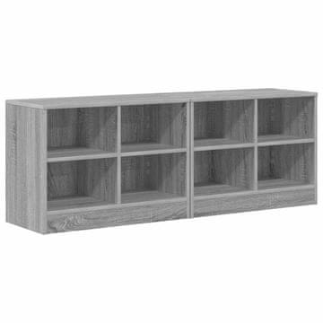 Vidaxl Posteljna omarica s polico 2 kos Siva Sonoma 66 x 33 x 48 cm