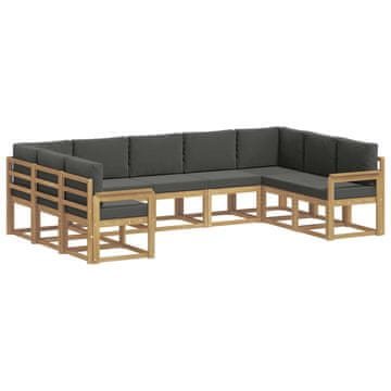 Vidaxl Zunanja garnitura za sedenje z blazino 9 szt. Bela in antracit