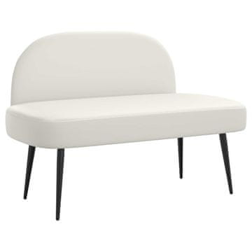 Vidaxl Oblazinjena klop z naslonom Bela 110 x 60 x 76 cm Umetno usnje