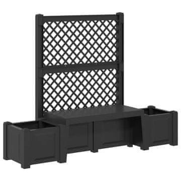 Vidaxl Vrtna klop Kopenhagen Antracit 173 x 49 x 135,5 cm PP