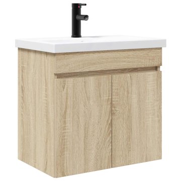 Vidaxl Kopalniška omarica s tapo Sonoma hrast 61 x 40 x 74,5 cm