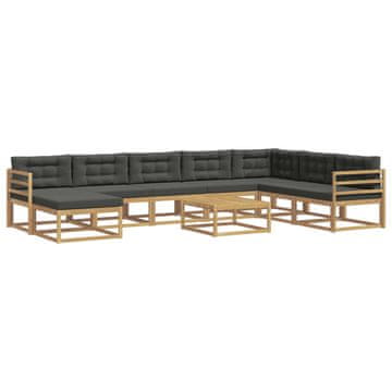 Vidaxl Zunanja garnitura za sedenje 9 szt. Bela in antracit
