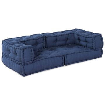 Vidaxl Modularna sedežna enota 3 szt. Indigo 140 x 70 x 36 cm Blago