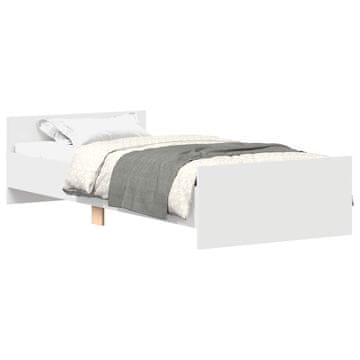 Vidaxl Okvir postelje z naslonjalom Bela 80 x 200 cm Inženirski les