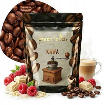 shumee KAVNA ZRNA Z OKUSOM MALINE Z BELO ČOKOLADO Arabica 200 g Green Touch