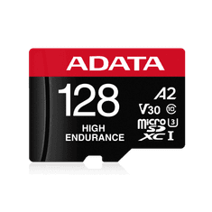 A-Data High Endurance microSDXC spominska kartica, 128GB, UHS 3, V30 (AUSDX128GUI3V30SHA)