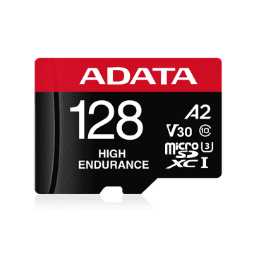 A-Data High Endurance microSDXC spominska kartica, 128GB, UHS 3, V30 (AUSDX128GUI3V30SHA)