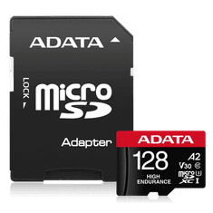 A-Data High Endurance microSDXC spominska kartica, 128GB, UHS 3, V30 (AUSDX128GUI3V30SHA)