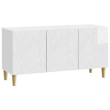 Vidaxl TV omarica 99 x 34,5 x 50 cm Bela visok sijaj Inženirski les