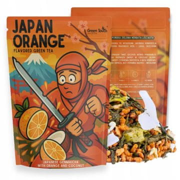 shumee Japonski zeleni čaj JAPONSKA POMARANČA 50 g GENMAICHA KOKOS POMARANČA