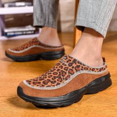 Nikcorp Uniseks natikači in mule CELANDA leopardka, mreža zračenje, mehka podloga, nedrseč podplat MD, zaščita prstov, velikost 42 EU 250–255 mm