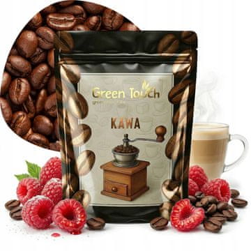 shumee KAVA V ZRNIH Z OKUSOM MALINE sočna malina Arabica 200 g Green Touch