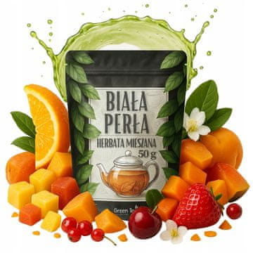 shumee Beli zeleni čaj WHITE PEARL 50 g S PAPAJO, RIBEZOM, MANGOM IN JASMINOM