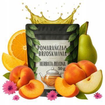 shumee Zeleni čaj POMARANČA & BRESKEV 50 g S HRUŠKO IN POMARANČNO LUPINO